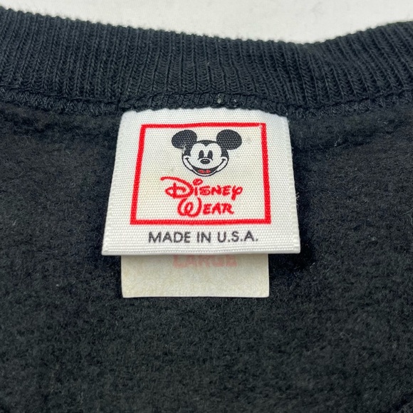Vtg Disney Wear Mickey Mouse Crewneck Sweatshirt Sz Large 90s Scallop Cut B6 - Picture 4 of 7